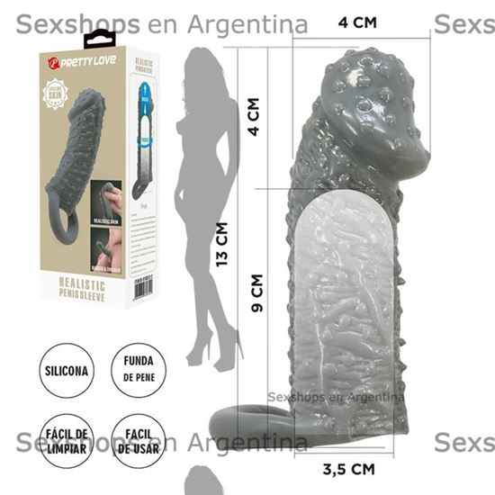 Funda para pene realistica de 13 cm de largo